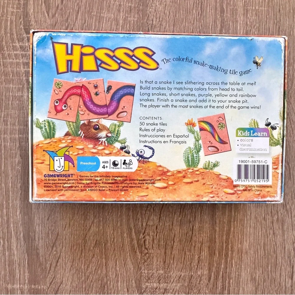 HISSS The Colorful Snake Making Tile Matching Game Gamewright - Picture 3 of 6
